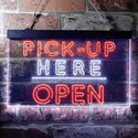ADVPRO Pick Up Here Open Display Dual Color LED Neon Sign st6-i3648 - White & Orange