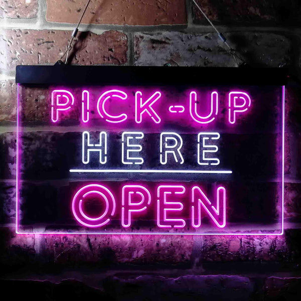ADVPRO Pick Up Here Open Display Dual Color LED Neon Sign st6-i3648 - White & Purple