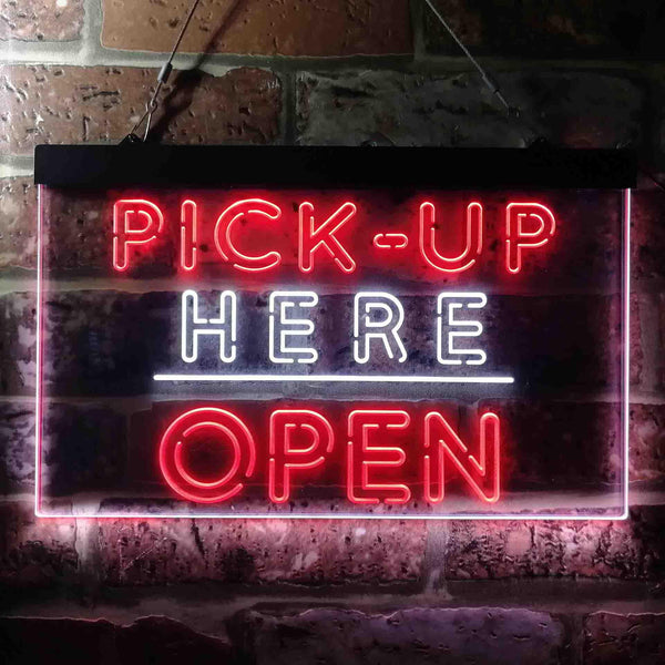 ADVPRO Pick Up Here Open Display Dual Color LED Neon Sign st6-i3648 - White & Red