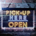 ADVPRO Pick Up Here Open Display Dual Color LED Neon Sign st6-i3648 - White & Yellow