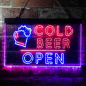 ADVPRO Cold Beer Open Bar Dual Color LED Neon Sign st6-i3649 - Red & Blue