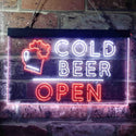 ADVPRO Cold Beer Open Bar Dual Color LED Neon Sign st6-i3649 - White & Orange