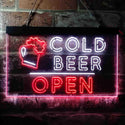 ADVPRO Cold Beer Open Bar Dual Color LED Neon Sign st6-i3649 - White & Red