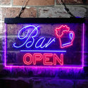 ADVPRO Bar Open Beer Mug Cheers Dual Color LED Neon Sign st6-i3650 - Blue & Red