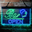 ADVPRO Bar Open Beer Mug Cheers Dual Color LED Neon Sign st6-i3650 - Green & Blue