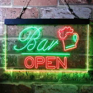 ADVPRO Bar Open Beer Mug Cheers Dual Color LED Neon Sign st6-i3650 - Green & Red