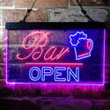 ADVPRO Bar Open Beer Mug Cheers Dual Color LED Neon Sign st6-i3650 - Red & Blue