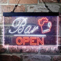 ADVPRO Bar Open Beer Mug Cheers Dual Color LED Neon Sign st6-i3650 - White & Orange