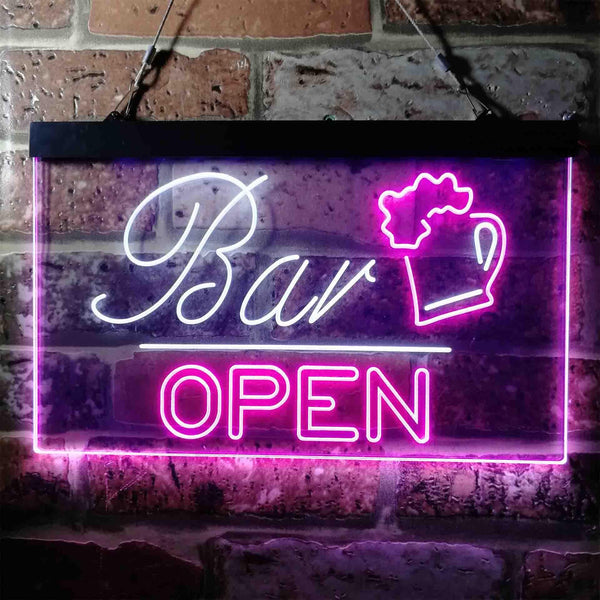 ADVPRO Bar Open Beer Mug Cheers Dual Color LED Neon Sign st6-i3650 - White & Purple