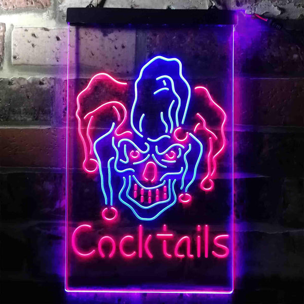 ADVPRO Cocktails Jester  Dual Color LED Neon Sign st6-i3651 - Blue & Red