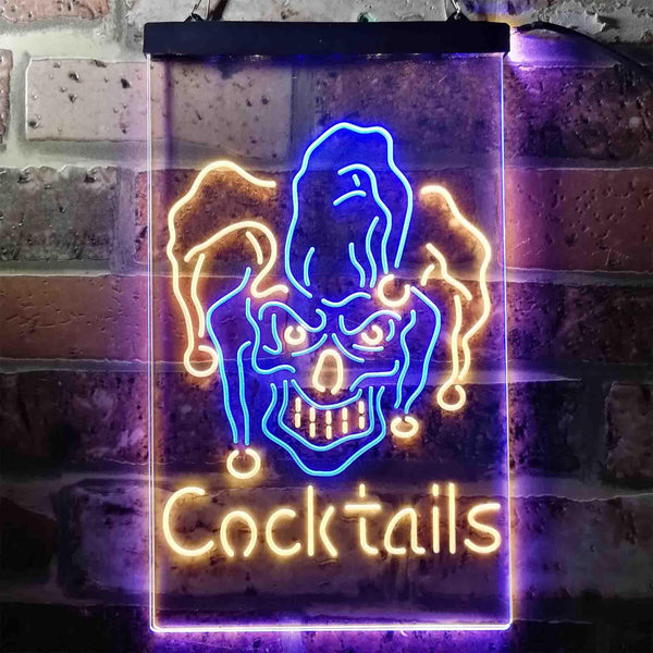 ADVPRO Cocktails Jester  Dual Color LED Neon Sign st6-i3651 - Blue & Yellow
