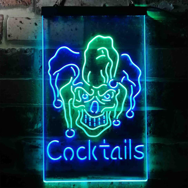 ADVPRO Cocktails Jester  Dual Color LED Neon Sign st6-i3651 - Green & Blue