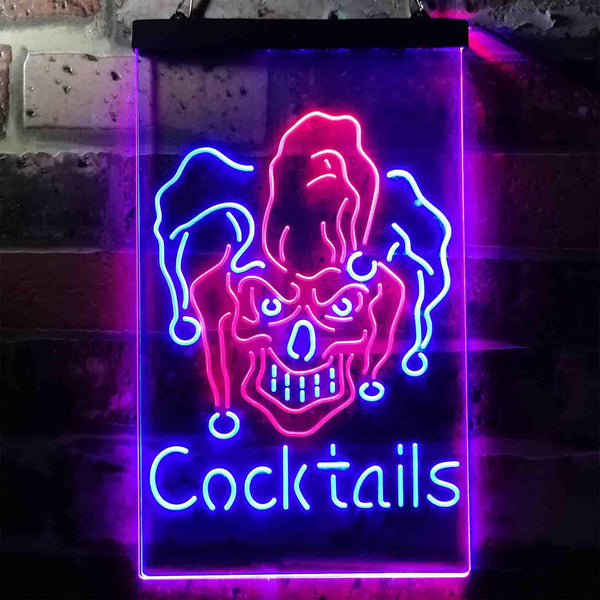 ADVPRO Cocktails Jester  Dual Color LED Neon Sign st6-i3651 - Red & Blue