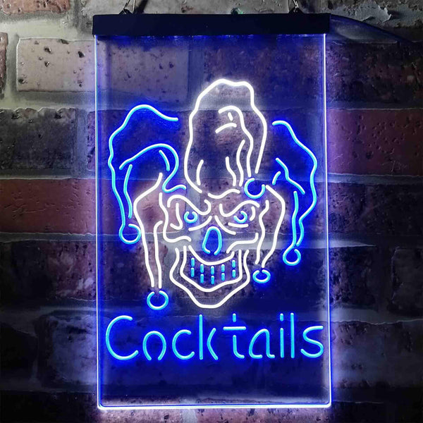 ADVPRO Cocktails Jester  Dual Color LED Neon Sign st6-i3651 - White & Blue