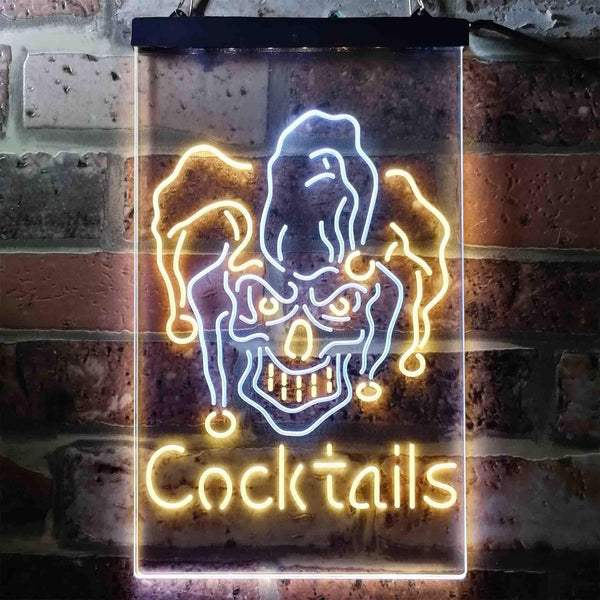 ADVPRO Cocktails Jester  Dual Color LED Neon Sign st6-i3651 - White & Yellow