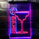 ADVPRO Cocktails Open  Dual Color LED Neon Sign st6-i3652 - Blue & Red
