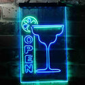 ADVPRO Cocktails Open  Dual Color LED Neon Sign st6-i3652 - Green & Blue