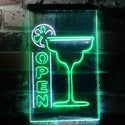 ADVPRO Cocktails Open  Dual Color LED Neon Sign st6-i3652 - White & Green