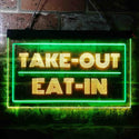 ADVPRO Take Out Eat in Cafe Open Dual Color LED Neon Sign st6-i3653 - Green & Yellow