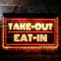 ADVPRO Take Out Eat in Cafe Open Dual Color LED Neon Sign st6-i3653 - Red & Yellow