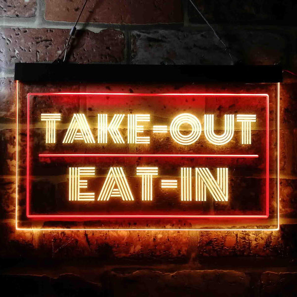 ADVPRO Take Out Eat in Cafe Open Dual Color LED Neon Sign st6-i3653 - Red & Yellow