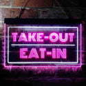 ADVPRO Take Out Eat in Cafe Open Dual Color LED Neon Sign st6-i3653 - White & Purple