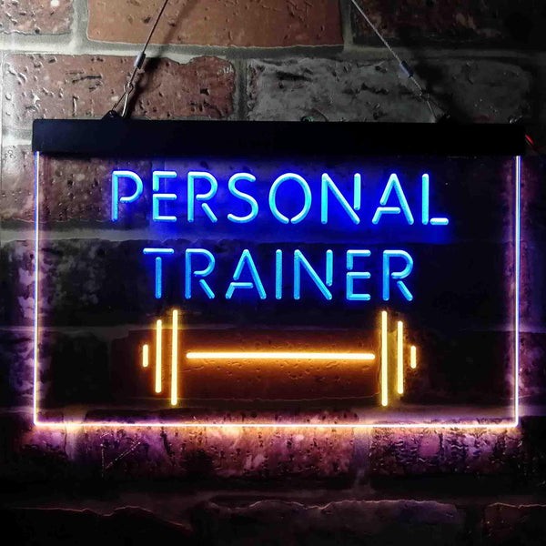 ADVPRO Personal Trainer Fitness Center Dual Color LED Neon Sign st6-i3654 - Blue & Yellow