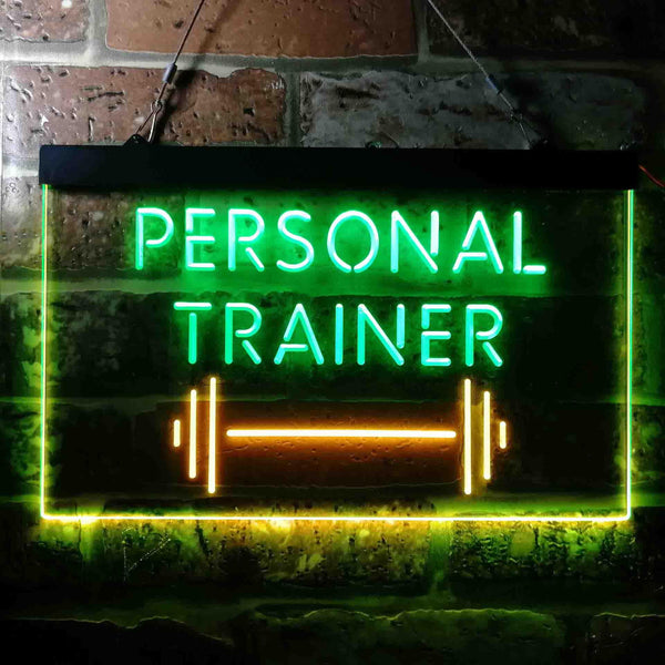 ADVPRO Personal Trainer Fitness Center Dual Color LED Neon Sign st6-i3654 - Green & Yellow