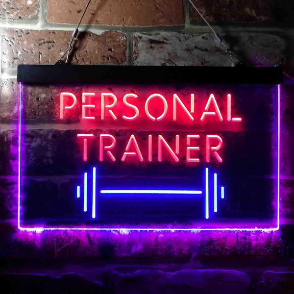 ADVPRO Personal Trainer Fitness Center Dual Color LED Neon Sign st6-i3654 - Red & Blue