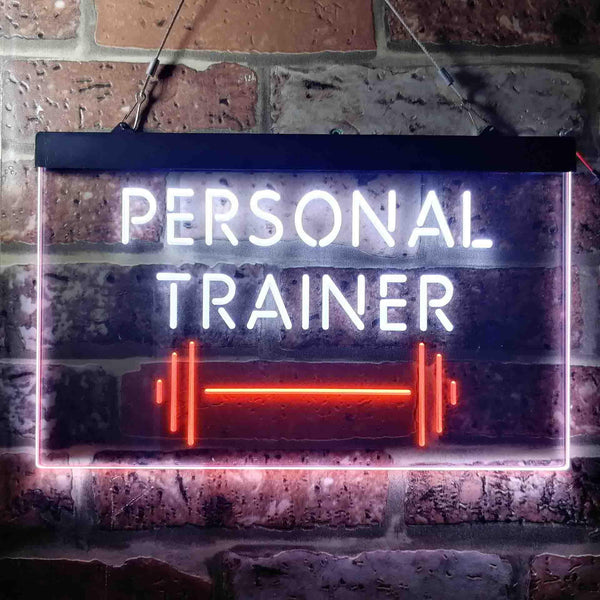 ADVPRO Personal Trainer Fitness Center Dual Color LED Neon Sign st6-i3654 - White & Orange