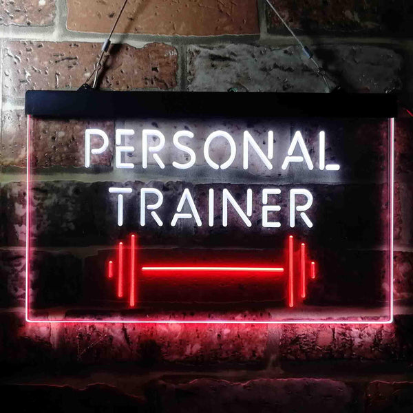 ADVPRO Personal Trainer Fitness Center Dual Color LED Neon Sign st6-i3654 - White & Red