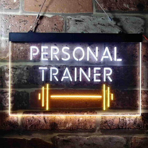 ADVPRO Personal Trainer Fitness Center Dual Color LED Neon Sign st6-i3654 - White & Yellow