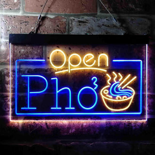 ADVPRO Open Pho Vietnam Noodles Shop Dual Color LED Neon Sign st6-i3655 - Blue & Yellow