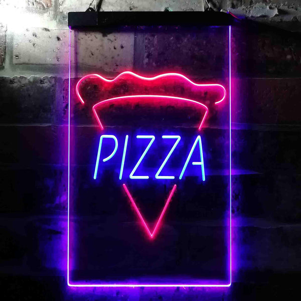 ADVPRO Pizza Slice  Dual Color LED Neon Sign st6-i3656 - Blue & Red