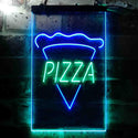 ADVPRO Pizza Slice  Dual Color LED Neon Sign st6-i3656 - Green & Blue