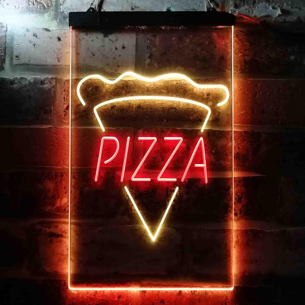 ADVPRO Pizza Slice  Dual Color LED Neon Sign st6-i3656 - Red & Yellow