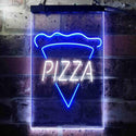 ADVPRO Pizza Slice  Dual Color LED Neon Sign st6-i3656 - White & Blue