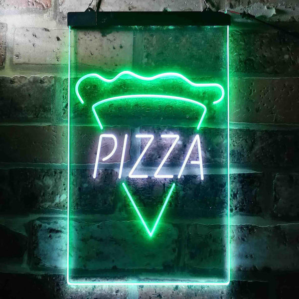 ADVPRO Pizza Slice  Dual Color LED Neon Sign st6-i3656 - White & Green