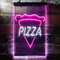 ADVPRO Pizza Slice  Dual Color LED Neon Sign st6-i3656 - White & Purple