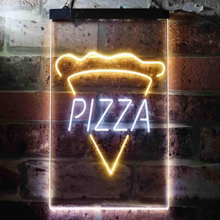 ADVPRO Pizza Slice  Dual Color LED Neon Sign st6-i3656 - White & Yellow