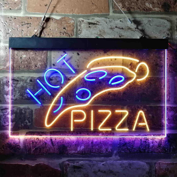 ADVPRO Hot Pizza Slice Cafe Dual Color LED Neon Sign st6-i3657 - Blue & Yellow