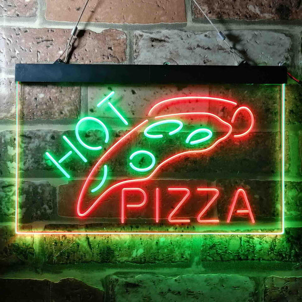 ADVPRO Hot Pizza Slice Cafe Dual Color LED Neon Sign st6-i3657 - Green & Red
