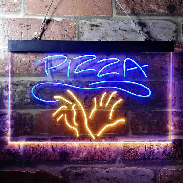 ADVPRO Hand Made Pizza Shop Dual Color LED Neon Sign st6-i3658 - Blue & Yellow