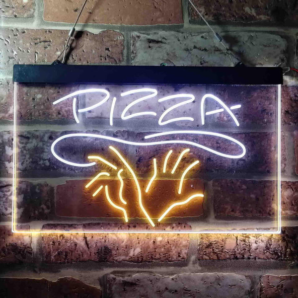 ADVPRO Hand Made Pizza Shop Dual Color LED Neon Sign st6-i3658 - White & Yellow