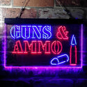 ADVPRO Guns & Ammo Shop Service Dual Color LED Neon Sign st6-i3660 - Blue & Red