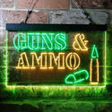 ADVPRO Guns & Ammo Shop Service Dual Color LED Neon Sign st6-i3660 - Green & Yellow