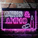 ADVPRO Guns & Ammo Shop Service Dual Color LED Neon Sign st6-i3660 - White & Purple