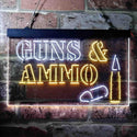 ADVPRO Guns & Ammo Shop Service Dual Color LED Neon Sign st6-i3660 - White & Yellow