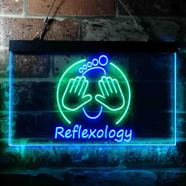 ADVPRO Foot Reflexology Massage Shop Dual Color LED Neon Sign st6-i3661 - Green & Blue