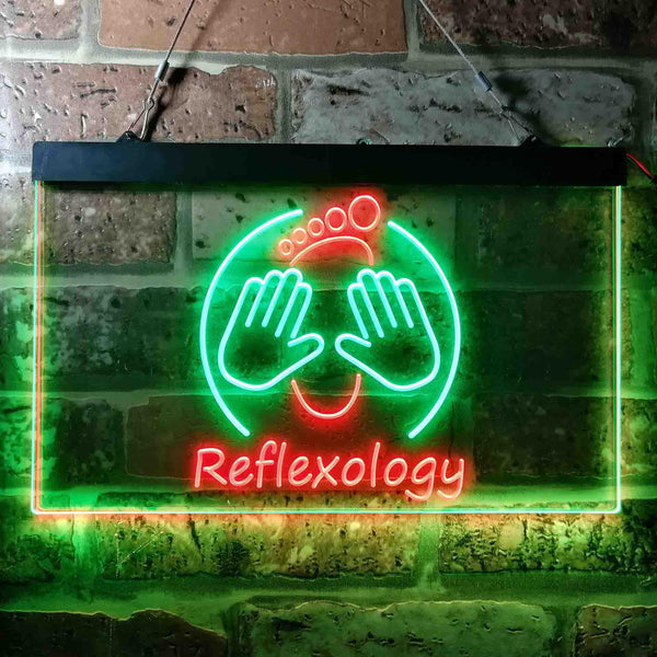 ADVPRO Foot Reflexology Massage Shop Dual Color LED Neon Sign st6-i3661 - Green & Red